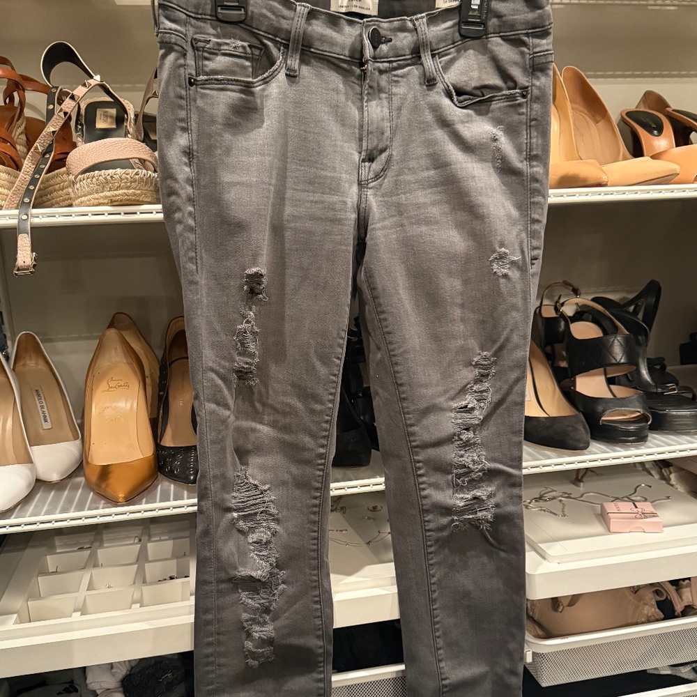 Frame dark gray distressed denim size 28